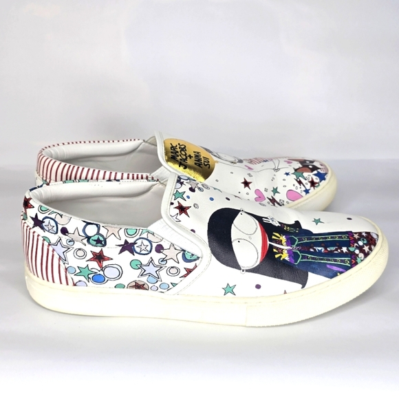 🎈Host Pick🎈Anna Sui and Marc Jacobs Collab White Slip-On Shoes Size 40 - Picture 8 of 11